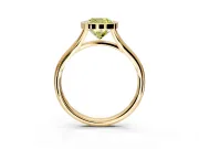 Solitaire Engagement Ring Setting for Fancy Yellow Cushion Cut Center with V Split Shank and Bezel Head in Yellow Gold