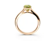 Solitaire Engagement Ring Setting for Fancy Yellow Radiant Cut Center with Narrow Cathedral Band and Prong Head in Rose Gold
