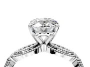 Solitaire Engagement Ring Setting for Oval Center with Marquise Panel Band and Prong Head in Platinum