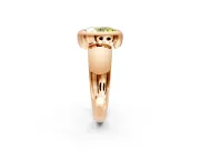 Solitaire Engagement Ring Setting for Fancy Yellow Oval Center with Wide Band and Bezel Head in Rose Gold