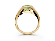 Tension Engagement Ring Setting for Fancy Yellow Princess Cut Center with Wide Tapered Band and Tension Head in Yellow Gold
