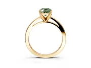 Solitaire Engagement Ring Setting for Fancy Green Oval Center with Basket Rail and Prong Head in Yellow Gold