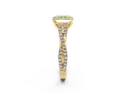 Solitaire Engagement Ring Setting for Fancy Yellow Radiant Cut Center with Twisted Pave Split Shank and Prong Head in Yellow Gold