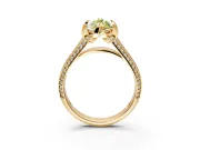 Solitaire Engagement Ring Setting for Fancy Yellow Marquise Center with Accented Split Shank and Prong Head in Yellow Gold