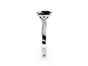 Side Accent Engagement Ring Setting for Fancy Black Oval Center with Accent Shoulders and Prong Head in Sterling Silver