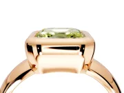 Solitaire Engagement Ring Setting for Fancy Yellow Asscher Cut Center with Wide Band and Bezel Head in Rose Gold