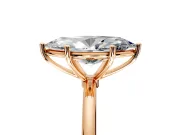 Solitaire Engagement Ring Setting for Marquise Center with Straight Thin Band and Prong Head in Rose Gold