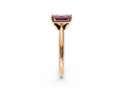 Solitaire Engagement Ring Setting for Fancy Pink Emerald Cut Center with Knife Ridge Band and Claw Prong Head in Rose Gold