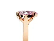 Solitaire Engagement Ring Setting for Fancy Pink Pear-Shaped Center with Tapered Shoulders and Prong Head in Rose Gold