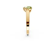 Solitaire Engagement Ring Setting for Fancy Yellow Heart-Shaped Center with Tapered Split Shoulders and Prong Head in Yellow Gold