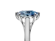 Solitaire Engagement Ring Setting for Fancy Blue Oval Center with Cathedral Band and Prong Head in Platinum