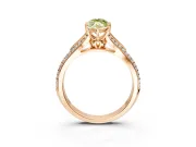 Solitaire Engagement Ring Setting for Fancy Yellow Marquise Center with Pave Rail Split Shank and Prong Head in Rose Gold