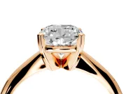 Solitaire Engagement Ring Setting for Cushion Cut Center with Knife Ridge Band and Claw Prong Head in Rose Gold