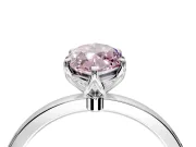 Solitaire Engagement Ring Setting for Fancy Pink Marquise Center with Thin Rounded Plain Band and Prong Head in White Gold
