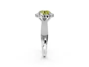 Halo Engagement Ring Setting for Fancy Yellow Round Cut Center with Square Band and Prong Head in Platinum