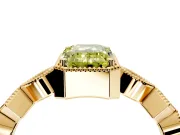 Milgrain Bezel Engagement Ring Setting for Fancy Yellow Emerald Cut Center with Marquise Stations and Bezel Head in Yellow Gold