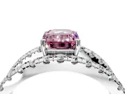 Solitaire Engagement Ring Setting for Fancy Pink Emerald Cut Center with Wide-Open Split Shank and Prong Head in Platinum