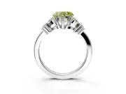 Floral Engagement Ring Setting for Fancy Yellow Heart-Shaped Center with Marquise Cluster Shoulders and Prong Head in Platinum