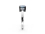 Solitaire Engagement Ring Setting for Fancy Blue Princess Cut Center with Plain Band and Flat Tab Prong Head in Platinum