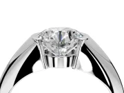 Tension Engagement Ring Setting for Round Cut Center with Wide Tapered Band and Tension Head in Platinum