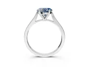 Solitaire Engagement Ring Setting for Fancy Blue Heart-Shaped Center with Tapered Shoulders and Prong Head in Platinum