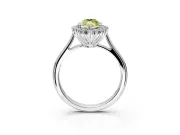 Starburst Halo Engagement Ring Setting for Fancy Yellow Marquise Center with Thin Round-Wire Band and Prong Head in Sterling Silver