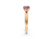 Solitaire Engagement Ring Setting for Fancy Pink Cushion Cut Center with Wide Knife Ridge Band and Prong Head in Rose Gold
