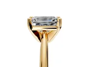 Solitaire Engagement Ring Setting for Emerald Cut Center with Knife Ridge Band and Claw Prong Head in Yellow Gold