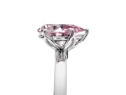 Solitaire Engagement Ring Setting for Fancy Pink Pear-Shaped Center with Thin Rounded Plain Band and Prong Head in Sterling Silver