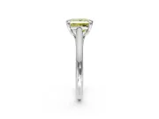 Solitaire Engagement Ring Setting for Fancy Yellow Princess Cut Center with Cathedral Band and Prong Head in White Gold
