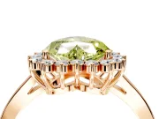 Starburst Halo Engagement Ring Setting for Fancy Yellow Heart-Shaped Center with Flat Cathedral Band and Prong Head in Rose Gold