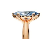 Solitaire Engagement Ring Setting for Fancy Blue Marquise Center with Reverse Tapered Band and Prong Head in Rose Gold