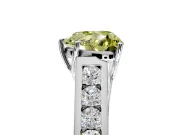 Solitaire Engagement Ring Setting for Fancy Yellow Heart-Shaped Center with Cathedral Channel Band and Prong Head in White Gold