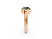 Halo Engagement Ring Setting for Fancy Green Round Cut Center with Tapered Plain Band and Prong Head in Rose Gold