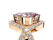 Halo Engagement Ring Setting for Fancy Pink Marquise Center with Pave Infinity Twist Band and Prong Head in Rose Gold