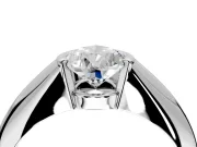 Tension Engagement Ring Setting for Pear-Shaped Center with Wide Tapered Band and Tension Head in Sterling Silver
