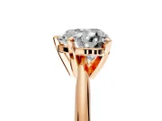 Solitaire Engagement Ring Setting for Heart-Shaped Center with Knife Ridge Band and Claw Prong Head in Rose Gold
