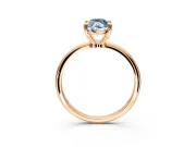 Minimalist Solitaire Engagement Ring Setting for Fancy Blue Marquise Center with Thin Band and Prong Head in Rose Gold