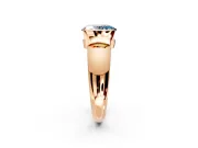 Tension Engagement Ring Setting for Fancy Blue Oval Center with Wide Flat Band and Tension Head in Rose Gold