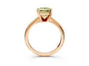 Solitaire Engagement Ring Setting for Fancy Yellow Princess Cut Center with Knife Ridge Band and Claw Prong Head in Rose Gold