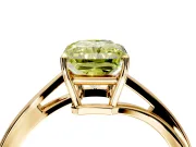 Solitaire Engagement Ring Setting for Fancy Yellow Radiant Cut Center with Plain Bypass Twist Band and Prong Head in Yellow Gold