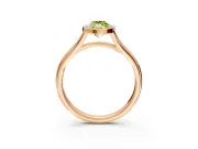 Solitaire Engagement Ring Setting for Fancy Yellow Marquise Center with V Split Shank and Bezel Head in Rose Gold