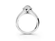 Halo Engagement Ring Setting for Marquise Center with Knife Ridge Cathedral Band and Prong Head in Platinum