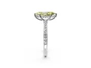 Solitaire Engagement Ring Setting for Fancy Yellow Marquise Center with Fine Pave Band and Prong Head in Sterling Silver