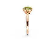 Solitaire Engagement Ring Setting for Fancy Yellow Cushion Cut Center with Plain Split Shank and Prong Head in Rose Gold