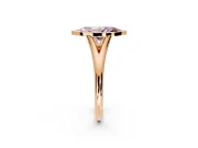 Solitaire Engagement Ring Setting for Fancy Pink Marquise Center with V Split Shank and Bezel Head in Rose Gold