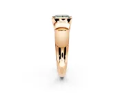 Tension Engagement Ring Setting for Fancy Green Princess Cut Center with Wide Flat Band and Tension Head in Rose Gold