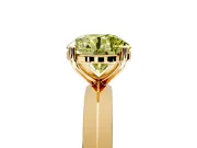 Solitaire Engagement Ring Setting for Fancy Yellow Round Cut Center with Wide Knife Ridge Band and Prong Head in Yellow Gold
