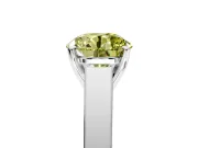 Solitaire Engagement Ring Setting for Fancy Yellow Round Cut Center with Tapered Split Shoulders and Prong Head in Platinum
