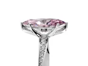 Side Accent Engagement Ring Setting for Fancy Pink Marquise Center with Accent Shoulders and Prong Head in White Gold